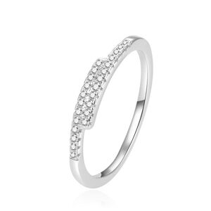 Beneto Třpytivý stříbrný prsten se zirkony AGG259 52 mm