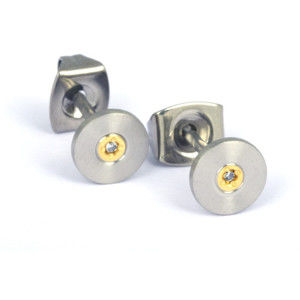 Boccia Titanium Pozlacené titanové náušnice s diamantem 0545-02