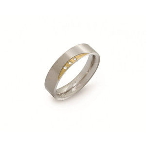 Boccia Titanium Pozlacený titanový prsten s diamanty 0138-04 60 mm