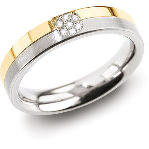 Boccia Titanium Úžasný prsten z titanu s diamanty 0129-06 63 mm