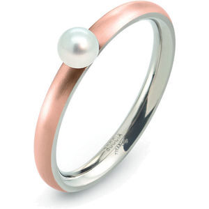Boccia Titanium Růžově pozlacený titanový prsten s perličkou 0145-03 53 mm
