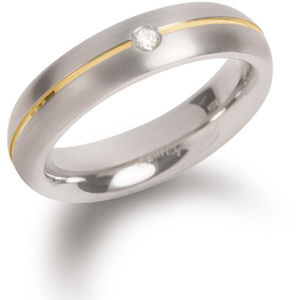 Boccia Titanium Titanový snubní prsten s diamantem 0130-06 56 mm