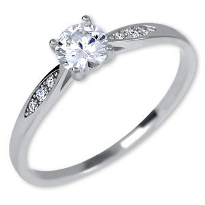 Brilio Něžný dámský prsten z bílého zlata 229 001 00809 07 48 mm