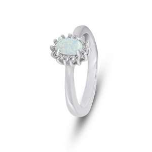 Brilio Silver Elegantní stříbrný prsten s opálem a zirkony RI106W 54 mm