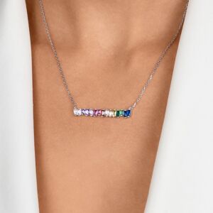 Brilio Silver Hravý stříbrný náhrdelník s barevnými zirkony NCL148WRBW