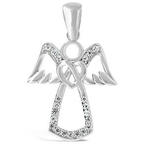 Brilio Silver Módní stříbrný přívěsek anděl PENT113