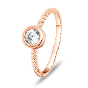 Brilio Silver Něžný bronzový prsten se zirkonem RI015R 56 mm
