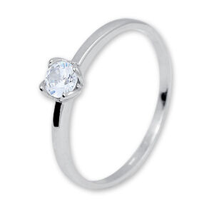 Brilio Silver Něžný stříbrný prsten se zirkonem 426 001 00576 04 60 mm