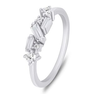 Brilio Silver Okouzlující stříbrný prsten s kubickými zirkony RI071W 50 mm