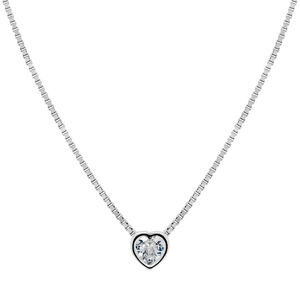 Brilio Silver Půvabný stříbrný náhrdelník Srdce NCL26W (řetízek, přívěsek)