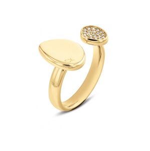 Calvin Klein Elegantní pozlacený prsten s krystaly Fascinate 35000320 52 mm