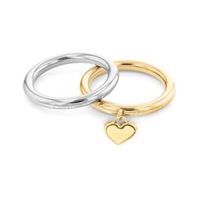 Calvin Klein Romantická bicolor souprava ocelových prstenů Captivate 35000326 52 mm