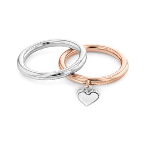 Calvin Klein Romantická bicolor souprava ocelových prstenů Captivate 35000327 54 mm