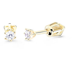 Cutie Diamonds Něžné peckové náušnice ze žlutého zlata s brilianty DZ8020-30-00-X-1
