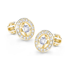 Cutie Diamonds Působivé peckové náušnice ze žlutého zlata s brilianty DZ6413-1988-30-00-X-1