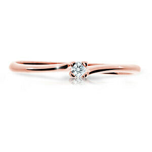Cutie Diamonds Třpytivý prsten z růžového zlata s briliantem DZ6733-2948-00-X-4 57 mm