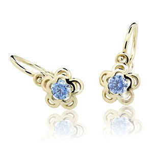 Cutie Jewellery Zlaté dětské náušnice C2204-10-X-1 světle modrá