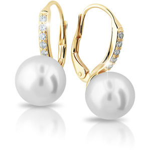 Cutie Jewellery Exkluzivní zlaté náušnice s pravými perlami a zirkony Z6432-3122-50-10-X-1