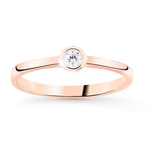 Cutie Jewellery Jemný třpytivý prsten z růžového zlata Z8006-10-X-4 60 mm