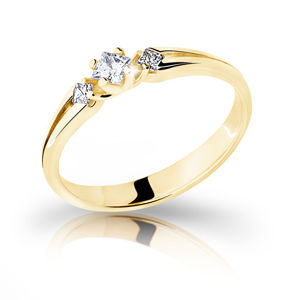 Cutie Jewellery Půvabný prsten ze žlutého zlata se zirkony Z6866–2105-10-X-1 63 mm