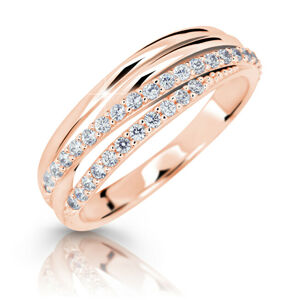 Cutie Jewellery Třpytivý prsten z růžového zlata Z6716-3352-10-X-4 52 mm