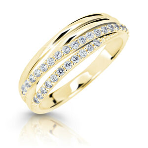 Cutie Jewellery Třpytivý prsten ze žlutého zlata Z6716-3352-10-X-1 55 mm