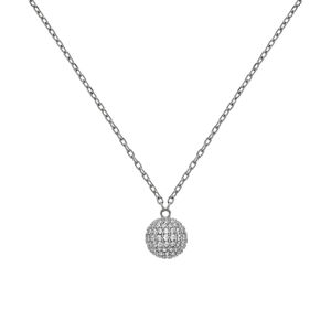 Daniel Wellington Stylový ocelový náhrdelník se třpytivou kuličkou Pavé DW00400655