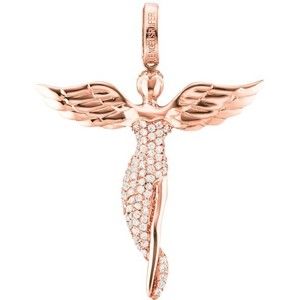Engelsrufer Růžově zlacený stříbrný přívěsek Anděl se zirkony ERP-ANGEL-R 5,2 cm