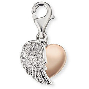 Engelsrufer Stříbrný bicolor přívěsek na náramek Srdce s křídlem ERC-HEARTWINGBI