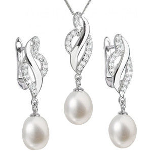 Evolution Group Luxusní stříbrná souprava s pravými perlami Pavona 29021.1 (náušnice, řetízek, přívěsek)