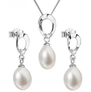 Evolution Group Luxusní stříbrná souprava s pravými perlami Pavona 29029.1 (náušnice, řetízek, přívěsek)