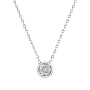Evolution Group Minimalistický stříbrný náhrdelník se zirkonem 12052.1