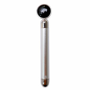 Masážní váleček face roller vibrační s obsidiánem - délka cca 15,5 cm