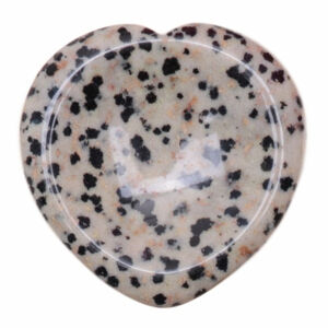 Jaspis dalmatin masážní hmatka srdce - cca 4 cm