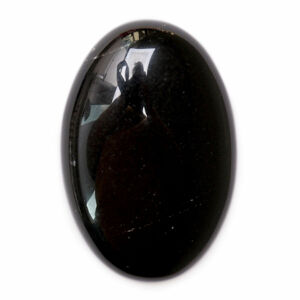 Obsidián černý masážní hmatka velký ovál - cca 6 cm