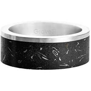 Gravelli Stylový betonový prsten Edge Fragments Edition ocelová/atracitová GJRUFSA002 56 mm