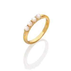 Hot Diamonds Krásný pozlacený prsten s diamantem a perličkami Jac Jossa Soul DR252 51 mm