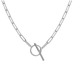 Hot Diamonds Minimalistický stříbrný náhrdelník s diamantem a topazy Linked DN171