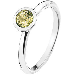 Hot Diamonds Stříbrný prsten Emozioni Scintilla Peridot Nature ER019 52 mm