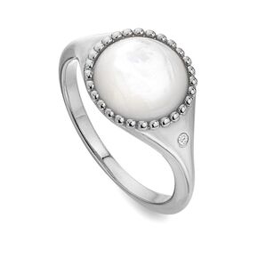 Hot Diamonds Stříbrný prsten s diamantem a perletí Most Loved DR258 58 mm
