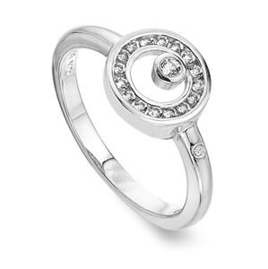 Hot Diamonds Třpytivý stříbrný prsten s diamantem a topazy Orbit DR259 50 mm