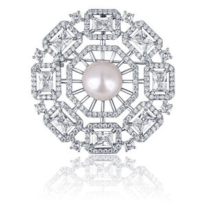 JwL Luxury Pearls Luxusní dámská brož s perlou 2v1 JL0665