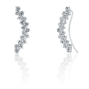 JwL Luxury Pearls Podélné třpytivé náušnice s krystaly JL0689