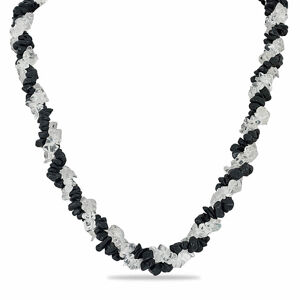 Křišťál a spinel náhrdelník pletený A kvalita - cca 75 - 80 cm