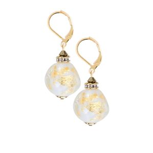 Lampglas Elegantní náušnice Gold Elegance s 24karátovým zlatem v perlách Lampglas ECQ11
