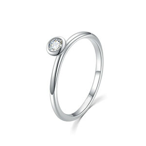 MOISS Půvabný stříbrný prsten s čirým zirkonem R00019 53 mm