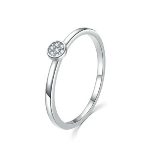 MOISS Třpytivý stříbrný prsten s čirými zirkony R00020 48 mm
