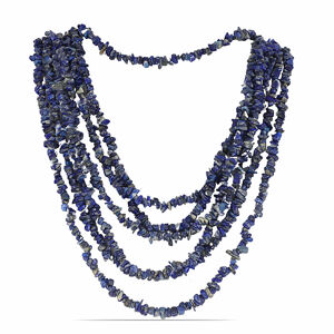 Lapis lazuli náhrdelník sekaný pětiřadý - cca 75 cm