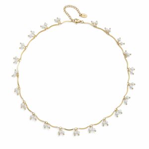 Oliver Weber Krásný pozlacený náhrdelník s perličkami Kurozome Silky Pearls 12312G
