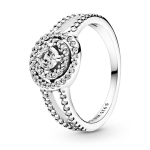 Pandora Luxusní třpytivý prsten ze stříbra 199408c01 52 mm